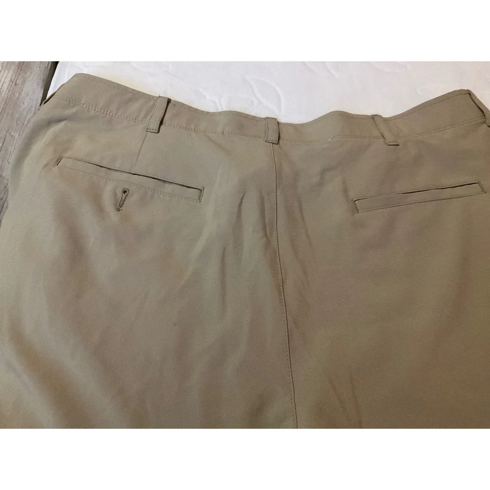 Ben Hogan Mens Performance Golf Pants Khaki Tan Flat Front Stretch 40x32